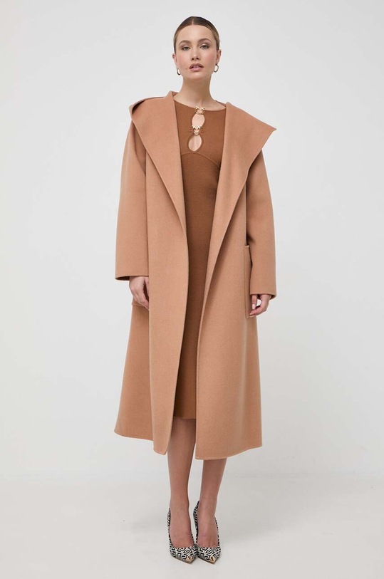 Μάλλινο φόρεμα Pinko 101845.A15S καφέ AW23