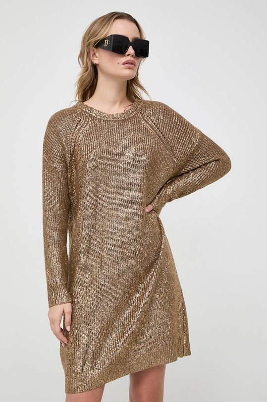 Φόρεμα από μείγμα μαλλιού Pinko χρυσαφί 102128.A1A3