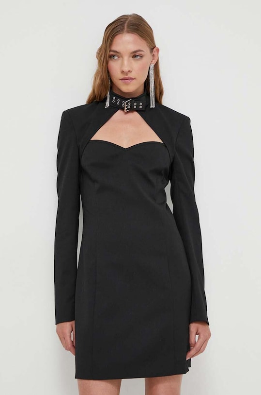 Moschino Jeans rochie din amestec de lana forma V negru 0413.8768
