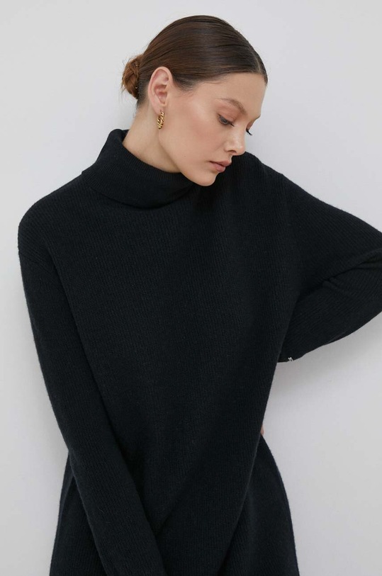 Tommy Hilfiger gyapjú ruha WW0WW39925 fekete