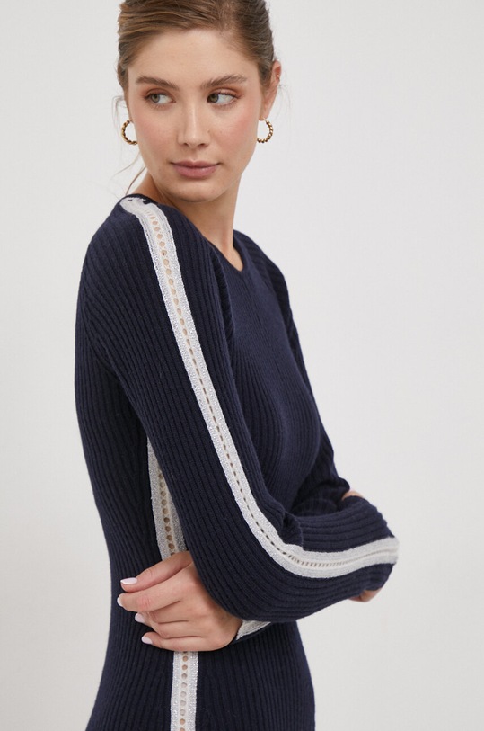 Tommy Hilfiger sukienka wełniana granatowy WW0WW39929