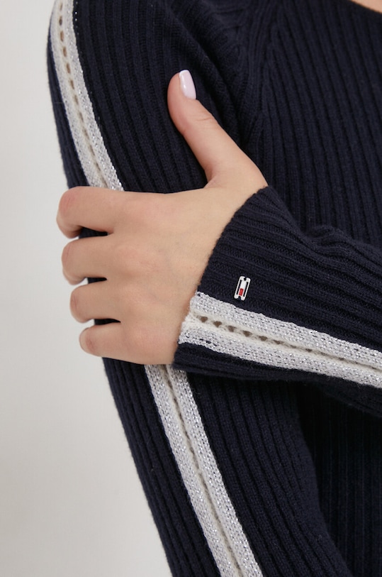 Tommy Hilfiger sukienka wełniana WW0WW39929 granatowy
