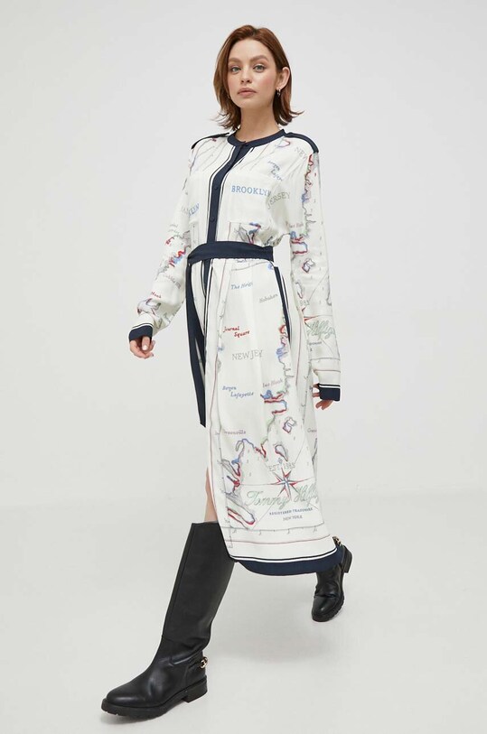 Φόρεμα Tommy Hilfiger μπεζ WW0WW40250