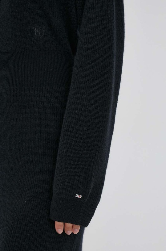 Μάλλινο φόρεμα Tommy Hilfiger WW0WW40263 μαύρο