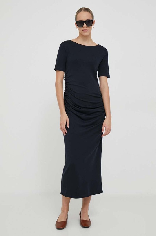 Tommy Hilfiger sukienka z elastanem granatowy WW0WW40289