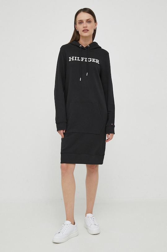 Tommy Hilfiger sukienka bawełniana WW0WW40344 czarny AW23