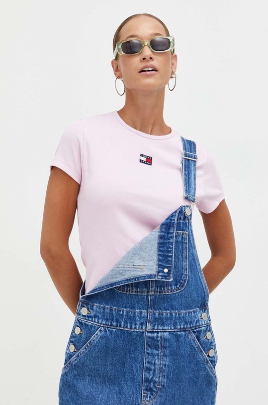 Odzież Tommy Jeans sukienka jeansowa DW0DW16721 niebieski