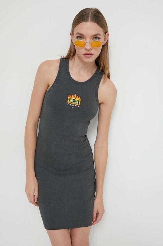Haljina Tommy Jeans siva DW0DW16925