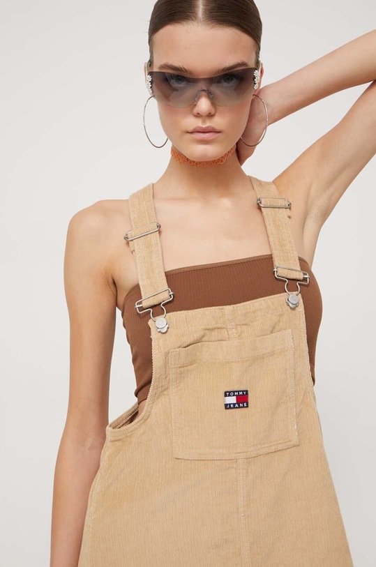 Φόρεμα Tommy Jeans DW0DW16928 μπεζ