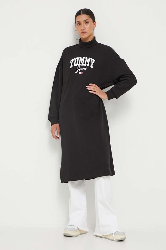 Tommy Jeans sukienka bawełniana DW0DW16462 czarny AW23