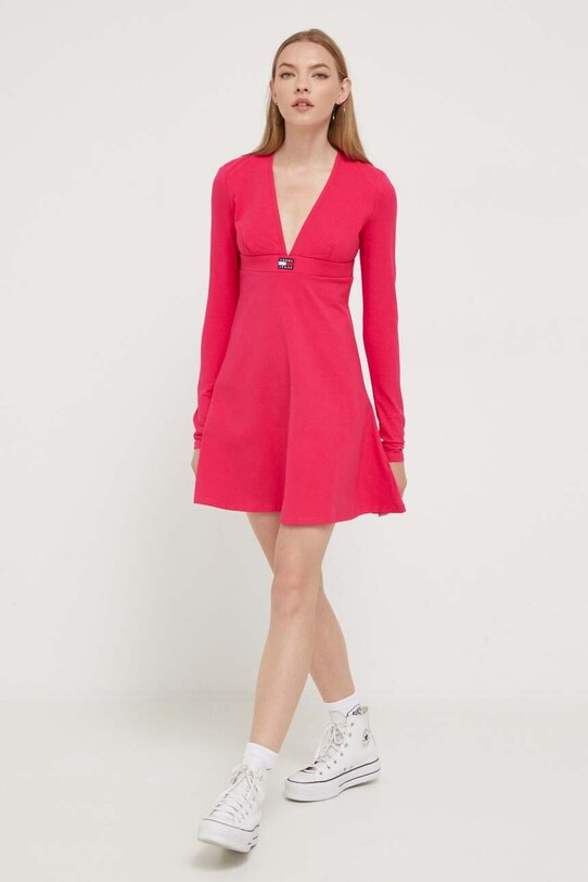 Šaty Tommy Jeans DW0DW16484 růžová AW23
