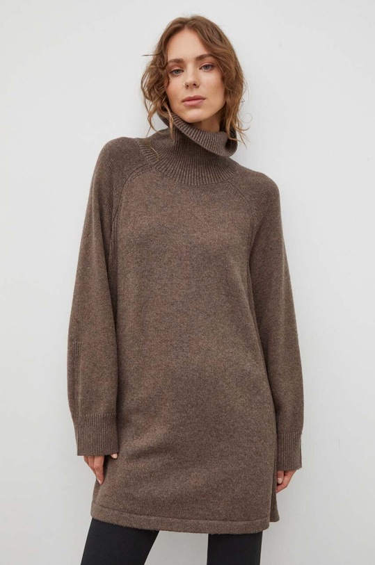 BA&SH sukienka wełniana 1H23MEDE brązowy AW23