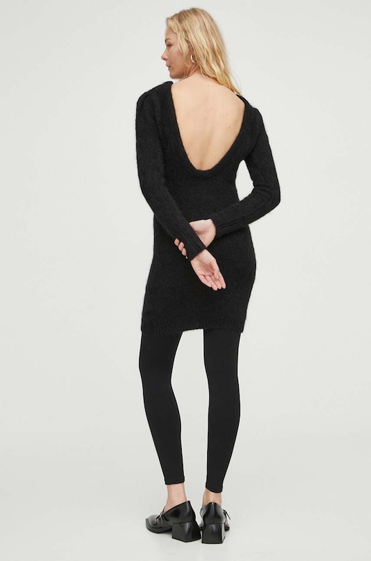 Odzież BA&SH sukienka wełniana 1H23TUNI czarny