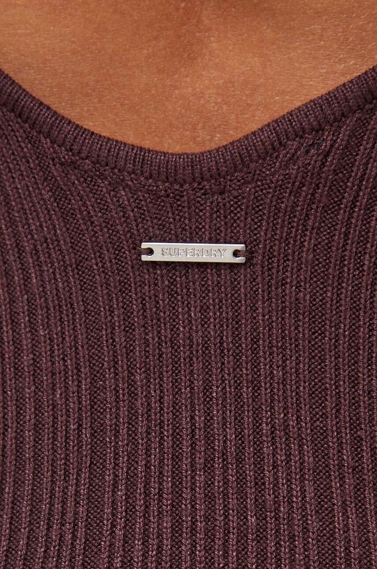 Haljina s dodatkom lana Superdry W8011515A.ICN bordo