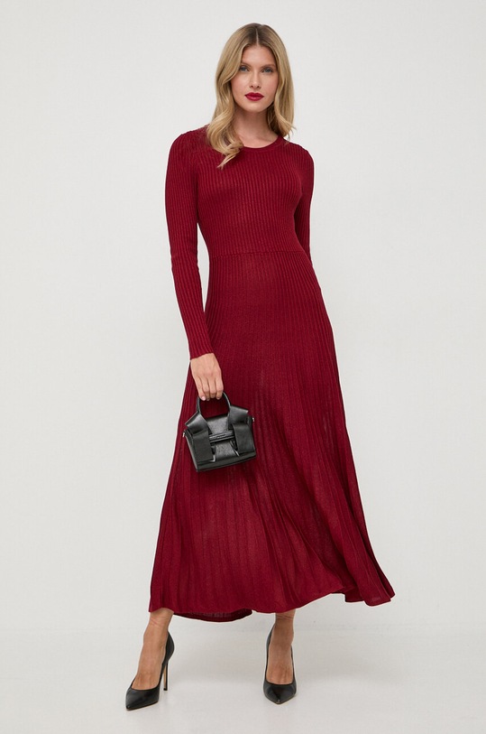 Bardot sukienka casual bordowy 58878DB.BURGUNDY