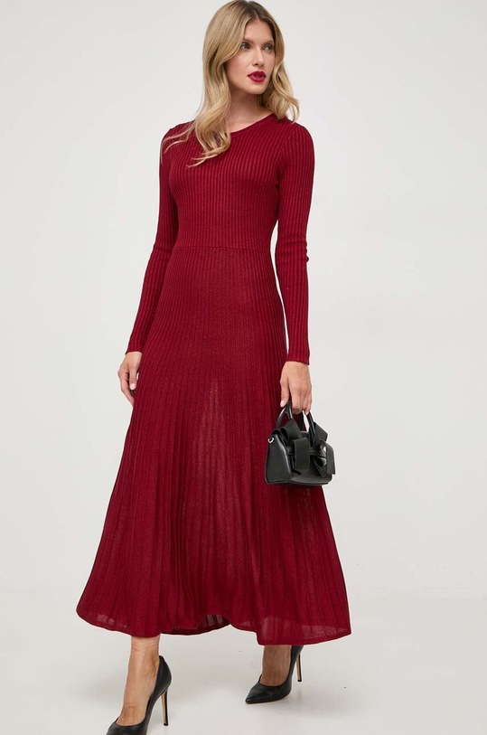 Bardot sukienka bordowy 58878DB.BURGUNDY