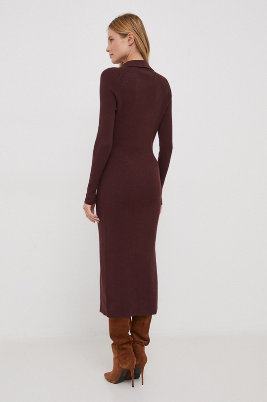 Odzież Calvin Klein sukienka z domieszką wełny K20K206021 bordowy