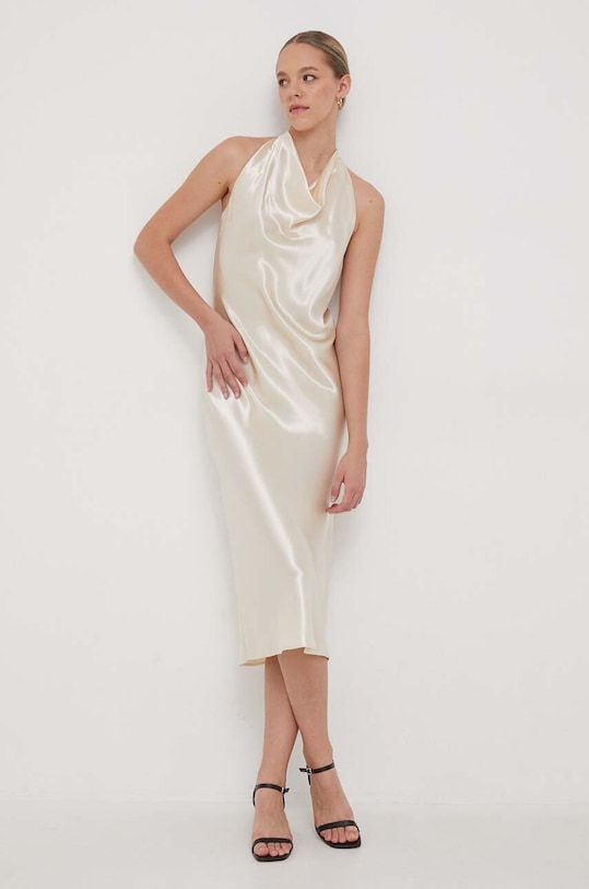 Calvin Klein sukienka midi beżowy K20K206160