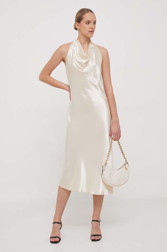 Calvin Klein sukienka K20K206160 beżowy AW23