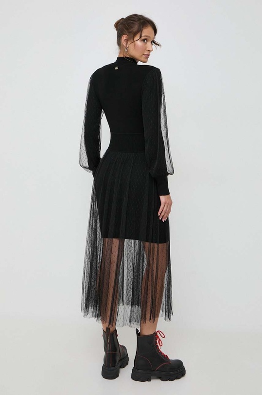 Twinset sukienka z domieszką wełny 232TT3413 czarny AW23