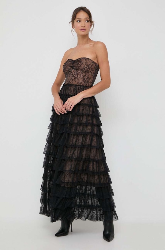 Twinset sukienka rozkloszowany czarny 232TT2070