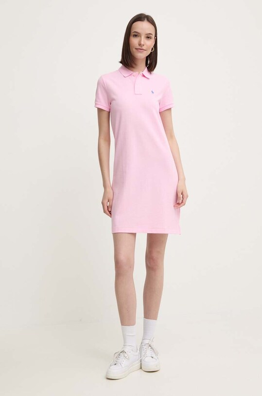Polo Ralph Lauren sukienka bawełniana 211799490 różowy SS24
