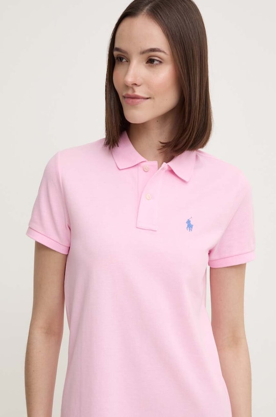 Βαμβακερό φόρεμα Polo Ralph Lauren ροζ 211799490