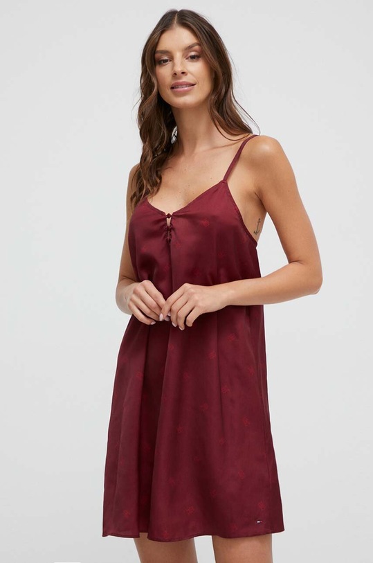 Tommy Hilfiger koszula nocna tkanina bordowy UW0UW04843