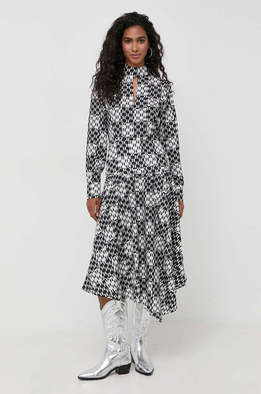 Μεταξωτό φόρεμα Karl Lagerfeld 236W1301 μαύρο AW23
