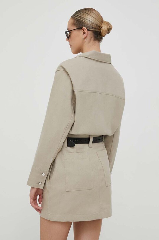 Ρούχα Βαμβακερό φόρεμα Calvin Klein Jeans J20J222337 μπεζ