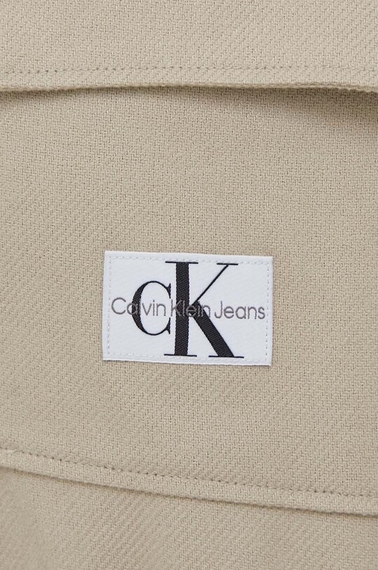 Βαμβακερό φόρεμα Calvin Klein Jeans J20J222337 μπεζ