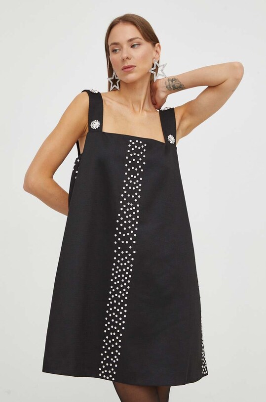 Φόρεμα από μείγμα μαλλιού Stine Goya SG5197 μαύρο AW23
