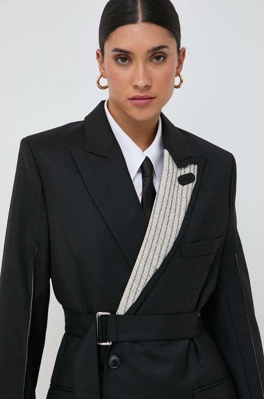 Victoria Beckham sukienka z domieszką wełny 1423WDR005055B czarny