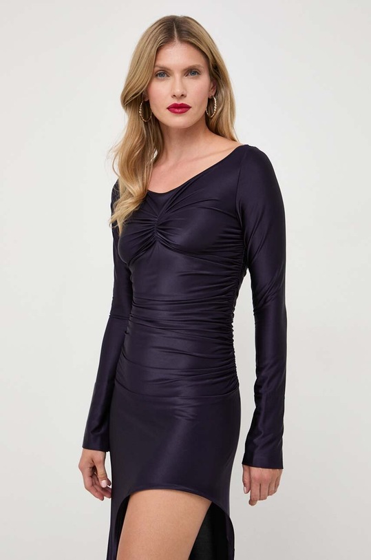 Victoria Beckham sukienka Ruffle Detail Gown 1423WDR004997A fioletowy