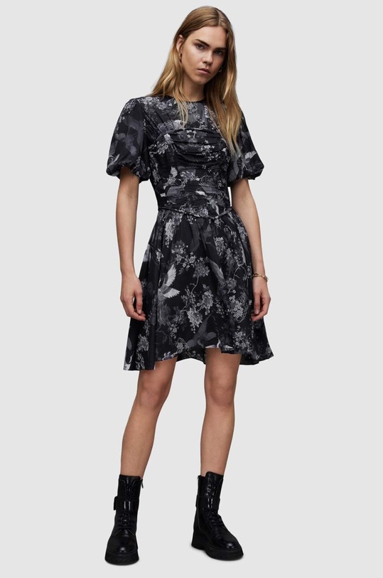Φόρεμα AllSaints ALI PEGGY DRESS με μοτίβο μαύρο WD001Z