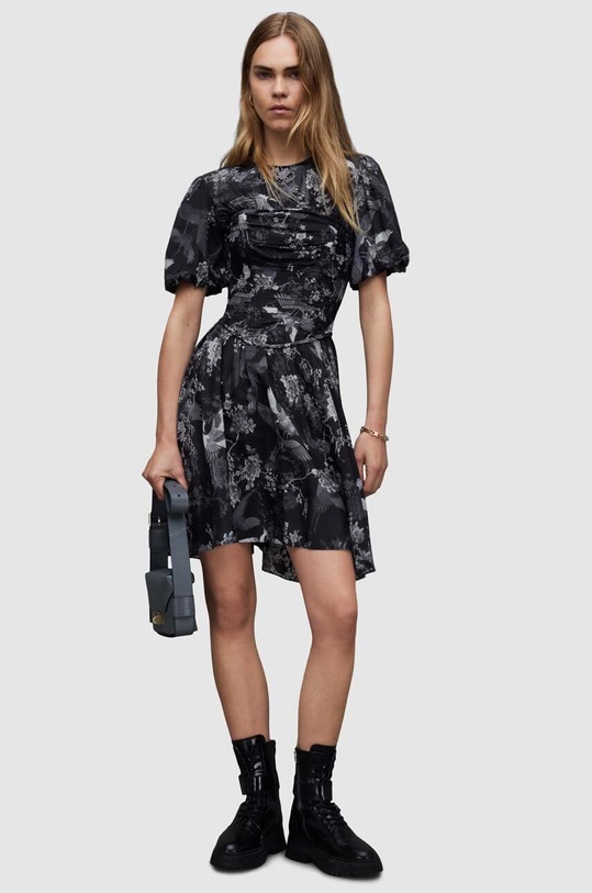 Φόρεμα AllSaints ALI PEGGY DRESS WD001Z μαύρο