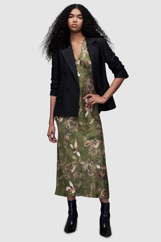 Φόρεμα AllSaints KARLA PEGGY DRESS WD068Z πράσινο