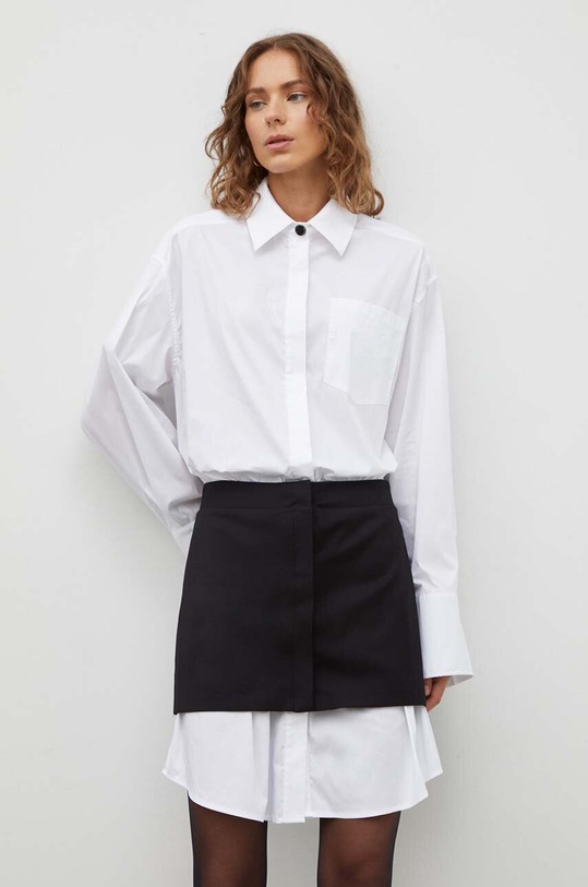 Remain rochie din amestec de lana mini negru 500654100