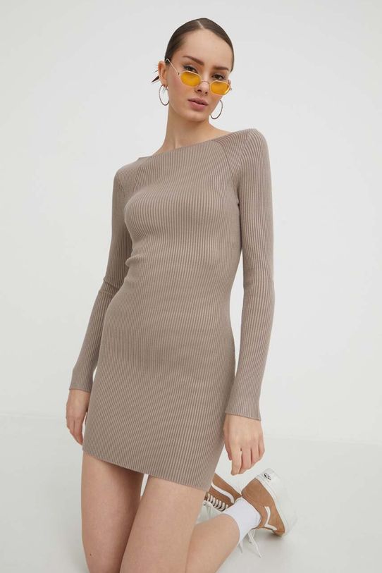 Šaty Abercrombie & Fitch pletenina hnedá KI159.3444.465