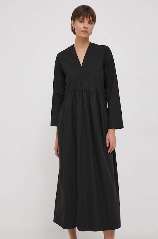United Colors of Benetton sukienka bawełniana bawełna czarny 4M36DV09E.700