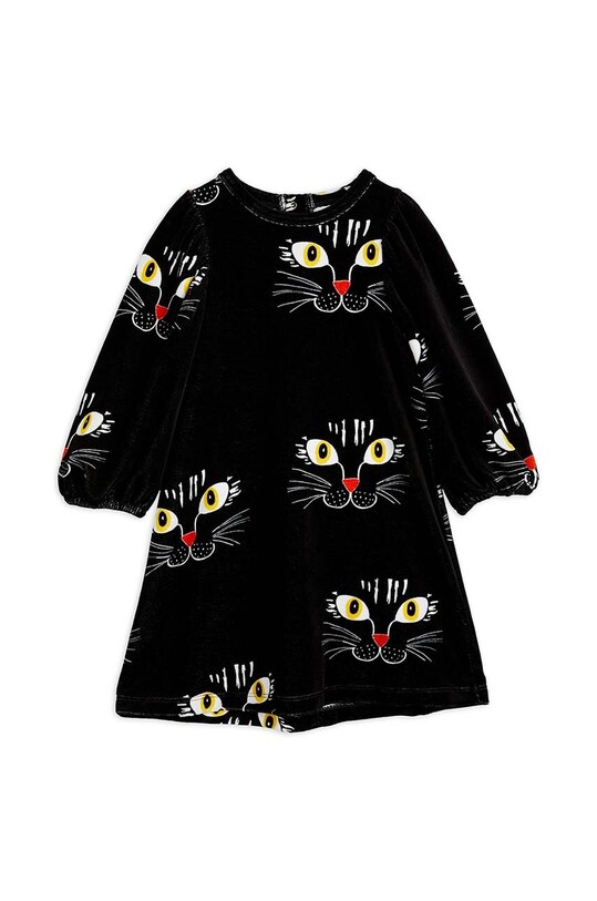 Хлопковое детское платье Mini Rodini длинный чёрный 2375012199