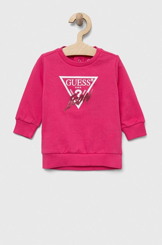 Guess sukienka bawełniana niemowlęca A3YK03.KA6R3.9BYX różowy AW23