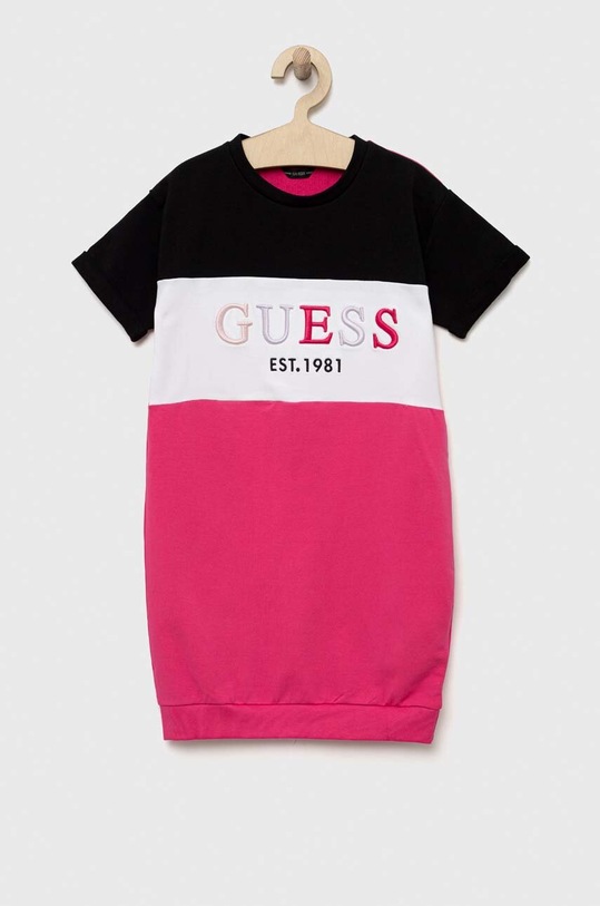 Παιδικό φόρεμα Guess με μοτίβο ροζ J3YK06.KA6V3.9BYX