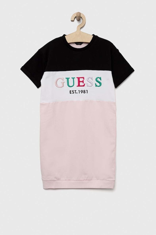 Dívčí šaty Guess nášivka růžová J3YK06.KA6V3.9BYX
