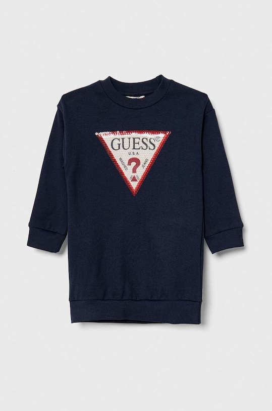 Dievčenské bavlnené šaty Guess bavlna tmavomodrá K3YK25.KA6R3.9BYX
