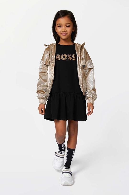 BOSS sukienka dziecięca z elastanem czarny J12233.114.138