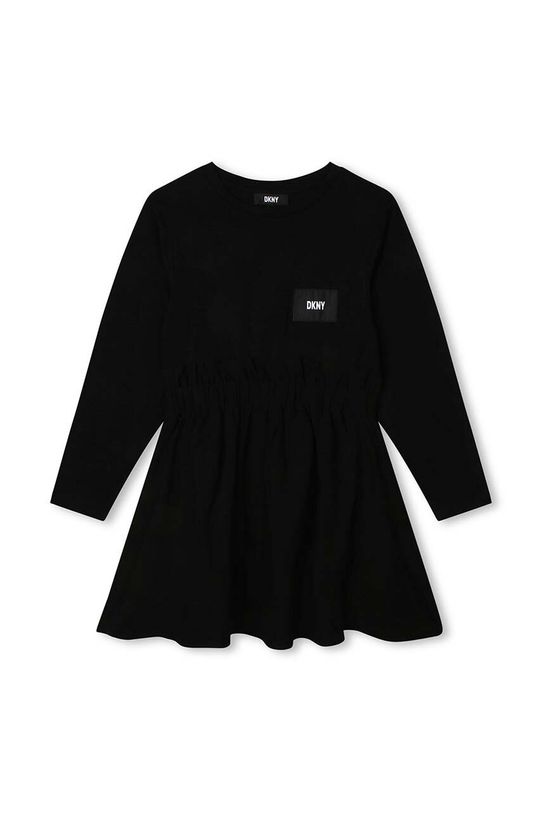 Dječja haljina Dkny pletivo crna D32895.162.174