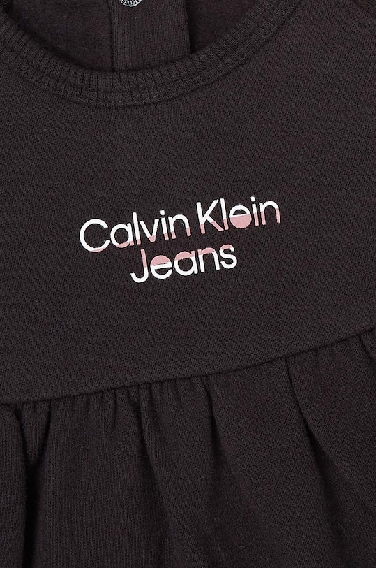 Девочка Хлопковое детское платье Calvin Klein Jeans IN0IN00089.9BYX чёрный