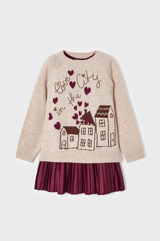 Mayoral sweter dziecięcy z domieszką wełny bordowy 4923.6D.Mini.9BYX