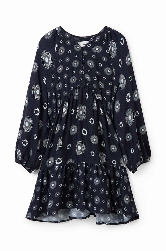 Otroška obleka Desigual 23WGVW05 DRESS LONG SLEEVE 23WGVW05 črna AW23
